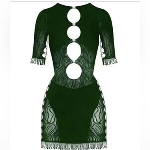 POSTER GIRL Emerald Cut-Out Lace Mini Dress